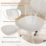SJZNOI Armless Desk Chair Swivel Office Rolling Chair with Soft Padded Cushion, Height Adjustable Small Task Chair, Ergonomic Study Computer Chair for Kids Girls Boys Teens (White, 1PC) SJZNOI