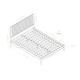 Walker Edison Queen Transitional Vertical Slatted Headboard Solid Wood Bed, Queen Size, Brown Walker Edison