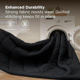 Bedsure Premium Series 7 Piece Black Queen Comforter Set, Goose Down Alternative, All Season Medium Warmth, Soft Hotel Luxury Bed in a Bag, Safe for Sensitive Skin, Includes Sheets Pillowcases Shams Bedsure