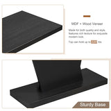 Modern Unique Console Table 59.8-Inch Long Entry Sofa Table Accent Furniture for Living Room Hallway Entryway, Black Amposei