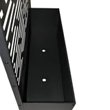 Oakland Living 6 ft. X 4 ft. Black Freestanding Metal Privacy Screen Room Divider with Flower Box Oakland Living