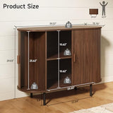 ONBRILL 40" Sideboard Buffet Cabinet with Storage, Storage Cabinet with Sliding Door & Adjustable Shelf, Modern Accent Coffee Bar Console Table for Kitchen, Entryway, Walnut ONBRILL