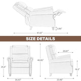 UIXE Pushback Recliner Chair, Fabric Armchair Push Back Accent Chair, Rivet Trim Club Chair Home Theater Overstuffed Single Sofa Reading Seat for Living Room, Pattern