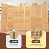 Bamboo Room Divider 8 Panel Wall Divider, 142'' W x 67'' H Folding Design with Extra Stable Base, 100% Bamboo Room Divider Screen for Room Separation, Chinese Room Partitions and Dividers Freestanding HOMSCREENER