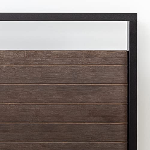 Zinus Suzanne Bamboo and Metal Platform Bed Frame, 7-Inch Low Profile, Solid Steel Construction, No Box Spring Needed, Wood Slat Support, Easy Assembly, Grey Wash, King Zinus