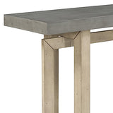 Contemporary Console Table with Industrial-inspired Concrete Wood Top, Extra Long Entryway Table Buffet Sideboard with Wood Legs for Entryway, Hallway, Living Room, Foyer, Corridor (Gray@053) Brabrety