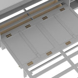 Bellemave Queen Size Murphy Bed, Cabinet Bed with 2 Shelves and Storage Drawers, Farmhouse Murphy Cabinet, Noisy Free, for Guest Bedroom, Living Room, Office, Light Gray Bellemave
