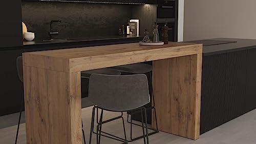 Mobili Fiver Evolution High Bar Table - Ashwood White for 6 People, Modern Kitchen Island Mobili Fiver