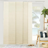 CHICOLOGY Panel Track Vertical Blinds for Sliding Patio Doors, Room Dividers and Closet Covers, Four Woven Panels 23 in Wide Each, Adjustable Track 46-86 in W, Height Trimmable Up to 96 in, Beige CHICOLOGY