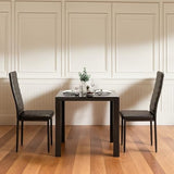 Gizoon 3 Piece Glass Dining Table Set, Kitchen and Chairs for 2, PU Leather Modern Room Sets for Home, Kitchen, Living Room Gizoon