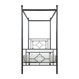 Pemberly Row Metal Twin Canopy Platform Bed in Black Pemberly Row