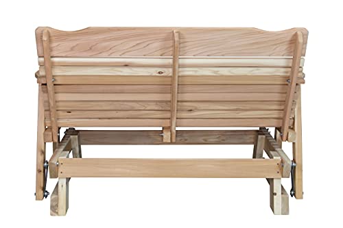 Kilmer Creek 4' Natural Cedar Outdoor Porch Glider, Amish Crafted Kilmer Creek