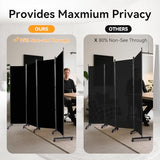 Room Divider (4 Panel) Wall Divider for Room Separation, 88 inch Wide Portable Privacy Screens W/Wheels, Metal Frame Freestanding Room Separators 5.6FT Room Partitions and Dividers YASRKML