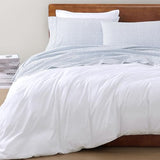 LANE LINEN 100% Organic Cotton Twin Sheets Set - 3 PC Bedding Sheets & Pillowcases - Breathable & Cooling Bed Sheets - Deep Pocket up to 15", Sheets for Twin Size Bed: Polka Dot (Blue) LANE LINEN