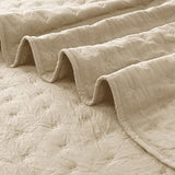 ROARINGWILD Beige Cloud Twin Size Quilt Bedding Sets with Pillow Sham, Farmhouse Lightweight Soft Bedspread Coverlet, All Season Rustic Country Thin Comforter, 2 Pieces, 68x90 inches, Tan Cream ROARINGWILD
