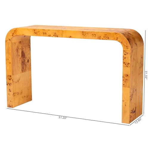 bali & pari Revelle Modern and Contemporary Real Mappa Burl Wood Console Table bali & pari