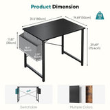 OLIXIS Computer Desk 31 Inch Home Office Desks for Small Spaces, Gaming Writing Study Work Table with Storage Bag for Bedroom, Black OLIXIS