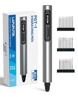 LAPUPUTIK Engraving Pen, Cordless Rotary Tool Kit with OLED Screen & Pause Button, Works While Charging, 5 Speeds Engraver with 30 Bits for Metal Wood Glass Plastic Lapuputik
