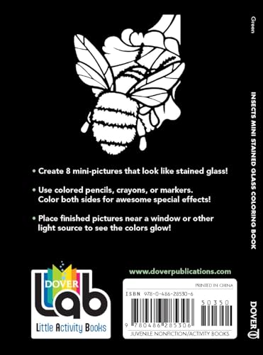 Insects Mini Stained Glass Coloring Book (Dover Little Activity Books: Insects) Dover Publications