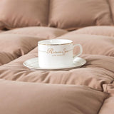 Puffy White Feather Comforter Full/Queen Size with Feathers Down Fiber Filled, All Season Feather Duvet Insert, 100% Cotton Luxury Hotel Collection, 8 Corner Loops Vexino