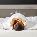 Feather Down Comforter King Size, All Season Duvet Insert, Hotel Luxury Bedding Comforter Cozy Ultra Soft Medium Warmth Duvet Insert with 8 Corner Tabs White 106 x 90 Inch Mosluna