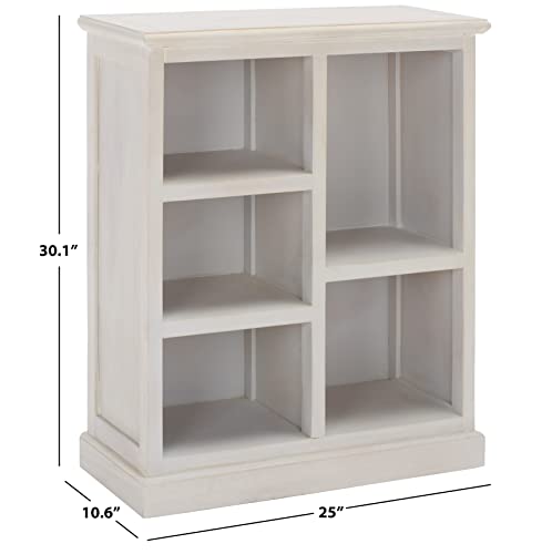 Safavieh Home Collection Maralah White Wash Solid Wood Bookcase 5-Shelf Unit (Fully Assembled) Safavieh