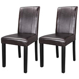 Nova Microdermabrasion Dining Chairs Set of 2, Modern Style for Kitchen PU Leather Chairs Living Roon Dining Room Chairs Padded Parson Chair with Solid Wood Legs (Brown) Nova Microdermabrasion