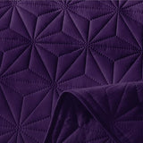 Whale Flotilla King Quilt Bedding Set, Soft Purple Bedspreads Quilts King Size for All Seasons, 3 Pieces Lightweight Geometric Star Pattern Coverlet Whale Flotilla