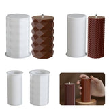 2 Pack Stripe Cylinder Pillar Spiral Candle Resin Mold - Resin Casting Silicone Molds for Home Decor & Candle Making Wave Spiral Mold