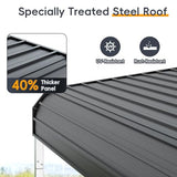 12x20 FT Heavy Duty Metal Carport Kits with Galvanized Steel Roof and Frame, Outdoor Carport Canopy Enhanced Base, Extra Large Car Garage Shelter for Car, SUV, Truck and Boats, Gray Redpick