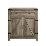 Walker Edison Cass Modern Farmhouse Double Barn Door Accent Cabinet, 30 Inch, Grey Wash Walker Edison
