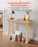 VEVOR 36 in Console Table, Modern Desk Behind The Couch, Wooden Rectangle Entrance Desk, Narrow Long Sofa Table Accent Stand, Ideal for Hallway, Bedroom, Living Room, Foyer, Easy Assembly, Natural VEVOR