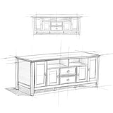 SIMPLIHOME Redmond SOLID WOOD Universal TV Media Stand, 72 Inch Wide, Transitional, for Flat Screen TVs up to 80 Inch in Brunette Brown SIMPLIHOME