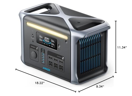 Anker SOLIX F1200 Portable Power Station, PowerHouse 757, 1800W Solar Generator, 1229Wh Battery Generators for Home Use, LiFePO4 Power Station for Outdoor Camping, and RVs (Solar Panel Optional) Anker