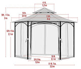 ShelterLogic Outdoor 11' x 11' Magnolia Vented Soft Top Gazebo and Screenhouse ShelterLogic