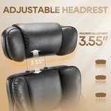 COLAMY Office Chair with Retractable Footrest, Ergonomic High Back Design Executive Computer Desk Chair with Removable Lumbar Pillow, 90-135°Reclining, Thick Bonded Leather for Home Office Work, Black COLAMY