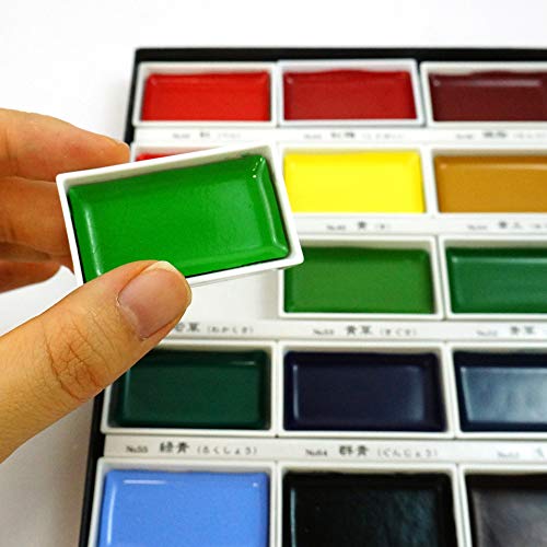 Kuretake GANSAI TAMBI Watercolor Paint Set 18 Colors, Professional-quality art supplies for artists adult painting sketching, Non-Toxic, Made in Japan Kuretake