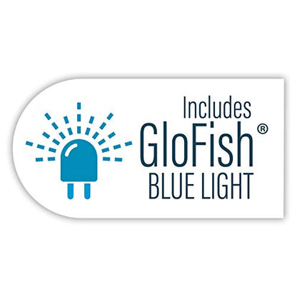 GloFish Crescent Aquarium Kit 5 Gallons, Includes Hidden Blue LED Light And Internal Filter - WoodArtSupply