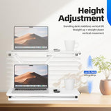Hoodutric Standing Desk Converter Height Adjustable, Sit to Stand up Desk Riser Computer Workstation use in Laptop and Single Monitor Ergonomic Desktop Workstation for Home Office - White Hoodutric