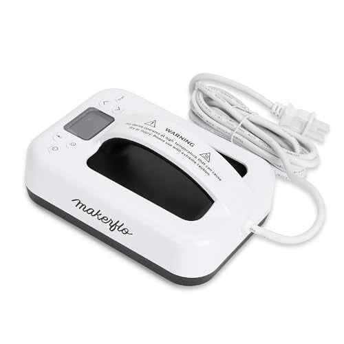 Makerflo Mini Heat Press Machine 7 x 5 Inch – Portable Digital LCD Small Heat Press with Ceramic Heating Plate, Auto Shut Off, Dual Voltage, Ideal for Sublimation & Heat Transfer Projects makerflo