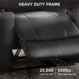 IOMOR Leather Recliner Chair, Manual Recliner Chair for Adults with Overstuffed Arms and Back, Single Sofa Recliner with Cup Holders for Living Room (1, Black)