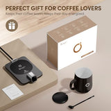 Coffee Mug Warmer & iKago Mug Set, Accurate Temperature Control Smart Heated Mug for Desk, Electric Coffee Warmer with Auto Shut Off & Real-Time Temp Display, Gifts for Men Women, 15oz Ceramic Mug Ikago