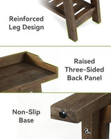 LITTLE TREE Solid Wood Entryway Table, 45" Narrow Console Table for Entryway, 3-Tier Modern Farmhouse Behind Couch Sofa Table with Raised Sided Back Panel for Entrance, Entry, Hallway, Dark Brown LITTLE TREE