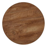 NORDICANA 5 Pieces 37-Inch Round Dining Table and Upholstered Chairs for Four Person, MDF Table-top, Light Brown Fuzzy Sherpa Armchairs with Black Metal Leg for Kitchen, Reception Room NORDICANA