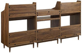 Crosley Furniture Liam 3-Piece Turntable Record Player Stand And Vinyl Storage, Mid Century Modern, Walnut Crosley Furniture