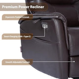 EONIX Wall Hugger Power Lift Recliner Chair for Elderly, Dual Motor Zero Clearance Power Lift Chair for Small Spaces, Electric Lumbar Support with Heat & Massage, Breathable Leather, Dark Brown