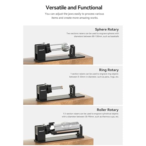 Laser Rotary Roller Pro, Y-axis Rotary Chuck for Creality Series Laser Engraver, Suitable for Engraving Cylindrical Objects, Rotary Kit Includes M6 Raiser for Falcon A1, Professional Goggles BOEICA