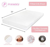 PINNKKU 3-Piece Crib Bedding Set for Boy Girls, Includes Crib Skirt, Blanket, Sheet, Baby Bedding, Floral, Mini Size PINNKKU