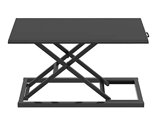Luxor Height Adjustable Portable Pneumatic Standing Desk Converter, Stand Up Desk Riser, Tabletop Computer Workstation - Black Luxor