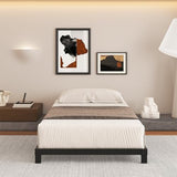 Cieemine 5 Inch Low Bed Frame Twin, Heavy Duty Twin Bed Frames Low Profile, No Box Spring Needed, Easy Assembly, Noise Free, Black Cieemine